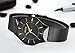Tamlee Fashion Classic Slim Case Quartz Analog Mesh Stainless Steel Dress Watches for Men Black