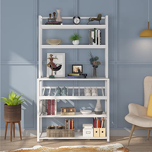 TIYASE 6Tier Kitchen Baker’s Rack with Storage and Wine Rack