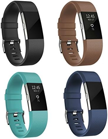 Sturdy Life Replacement Smartwatch Strap, Fitbit Charge 2 Bands, Heart Rate Fitness Wristband (Blue, Brown, Black, Teal, Large 6.7~8.1")