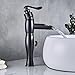 Rozin Tall Waterfall Spout Bathroom Vessel Sink Faucet Single Lever Countertop Mixer Tap Oil Rubbed Bronze
