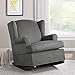 Baby Relax Harlow Wingback Nursery Room Rocker with Nail Heads, Charcoal