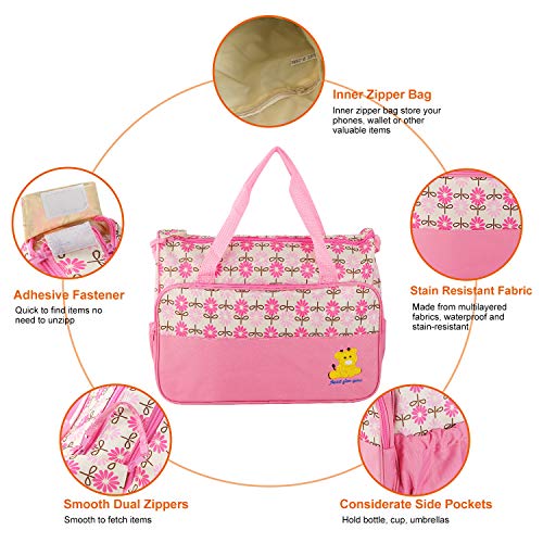 5PCS Diaper Bag Tote Set - Baby Bags for Mom