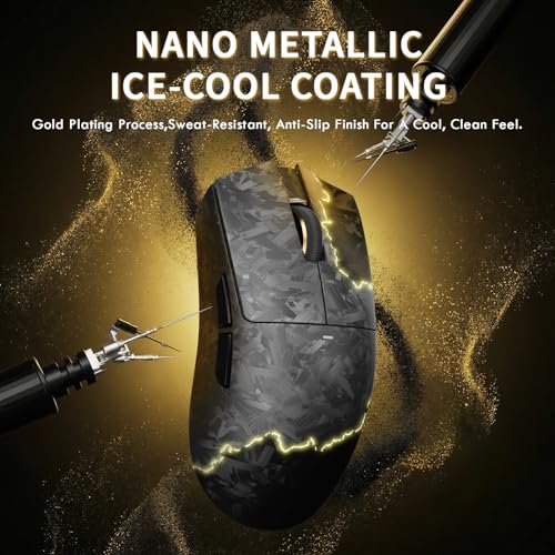 ATTACK SHARK X11 ULTRA Wireless Gaming Mouse With C06 Ultra LED Cable, Carbon Fiber, 54L15 MCU, PAW3950MAX Sensor, Super Light 63g, 8000Hz, BT/2.4G Wireless/Wired, 42000 DPI