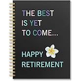 Vgrti The Best is Yet to Come Happy Retirement Spiral Notebook, Funny Retirement Retired Coworker Leaving Gifts for Women Boss Leaders Mentors Nurses, Appreciation White Elephant Gifts for Colleagues