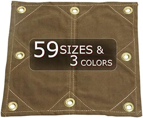 10x16 18oz Heavy Duty Canvas Tarp with Reinforced Grommets Every 2'