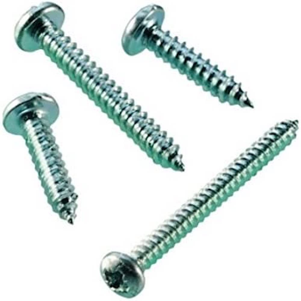 Merriway BH02637 (30 Pcs) Hardened Cross Head Pozi Pan Head Self Tapping Screw, 8 x 3/4 inch Bright Zinc Plated - Pack of 30 Pieces
