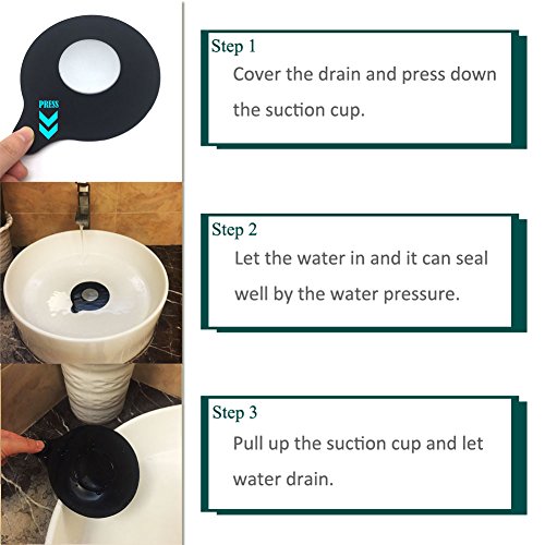 MIBOW Bathtub Drain Tub Stopper Silicone Black