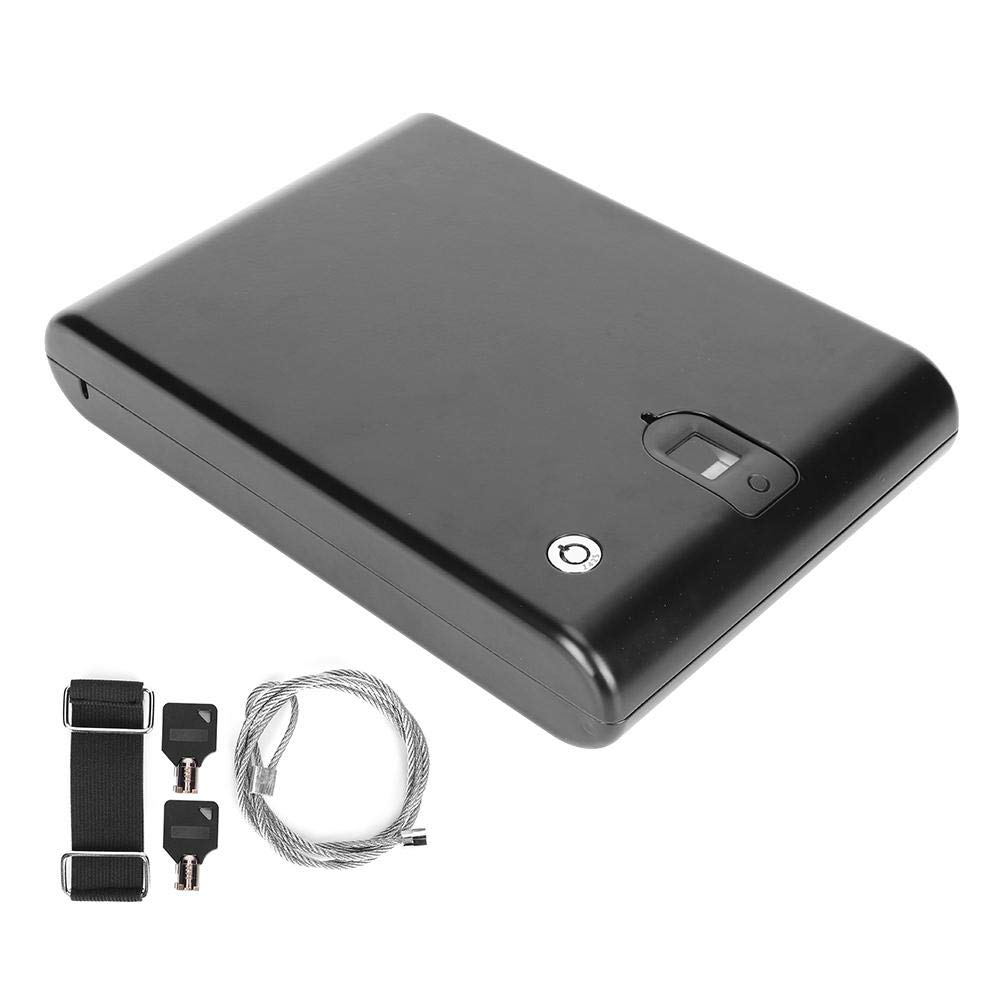 Biometric Fingerprint Safe Box with Spare Key, Portable Safes for Storaging Money Valuables Jewelry(275 * 190 * 50(mm))