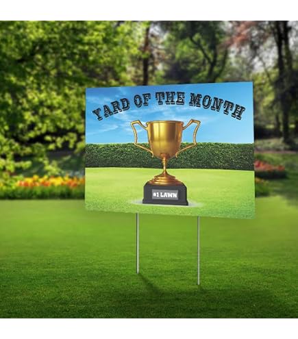Memorywuu Yard Of The Month Schilder – 3er Set Doppelseitige Rasen-Trophäe Aus Kunststoff (30,5 X 40,6 Cm)