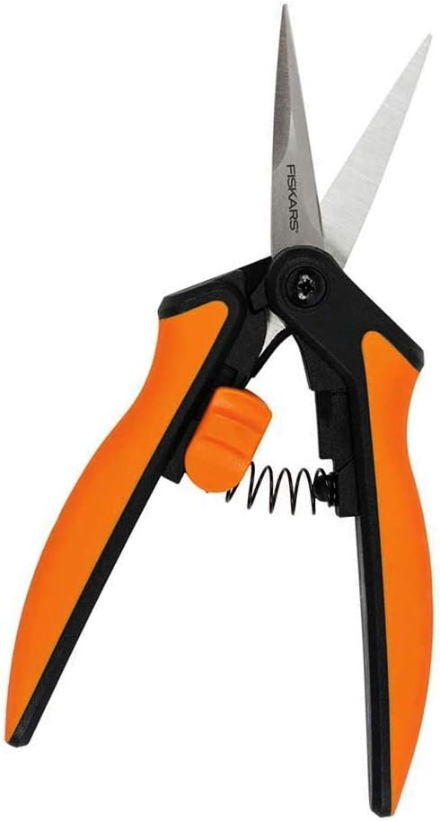 Fiskars Softouch Micro-Tip Pruning Snip, Non-Coated Blades, Orange/Black (399240-1003) : Garden & Outdoor