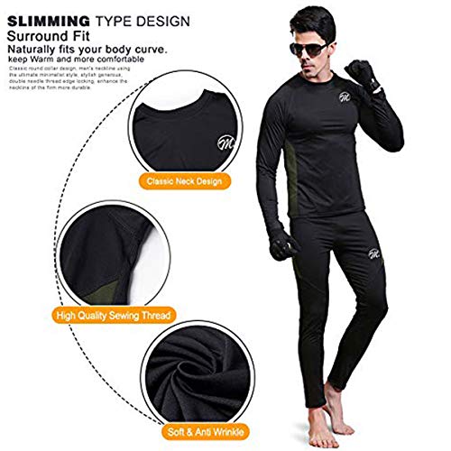 image for MEETWEE Men's Thermal Underwear Wintergear Fleece Long Johns Compressi