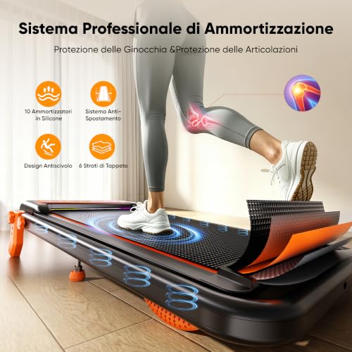GIDGIMO 2 in 1 Folding Electric Treadmill with 15% Tilt, Walking Pad with Handle, Up to 12 km/h, Silent Motor, LED Display and Remote Control for Home and Office