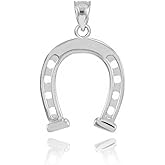 Claddagh Gold Sterling Silver Lucky Charm Horseshoe Pendant