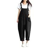 Vanvler Womens Loose Jumpsuit Strap Belt Bib Pants
