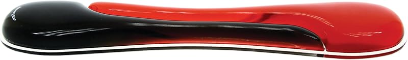 Kensington Keyboard Wrist Rest Duo Gel Red Black Full Length Ergonomic