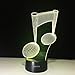 Visual 3D Night light Note Shape 2D Table Lamp for Music Guitar lovers toys Musical instruments Gift Acrylic LED lighting Furniture Decorative colorful 7 color change household Home Desk Accessories