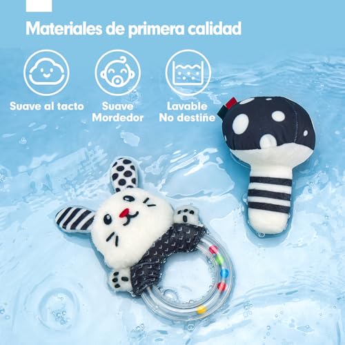 hahaland Baby Toys 0-3 Months - Black and White Sensory Toys for Babies 0 3 6 Months, Tummy Time Stimulation Games Gifts Baby 0-6 Months 30 Pieces Set