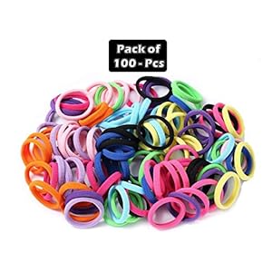 BHAJANLAL GREENERY Rubber Bands for Baby Girls Hair Admirable Set of 100 Pieces Multicolor Band