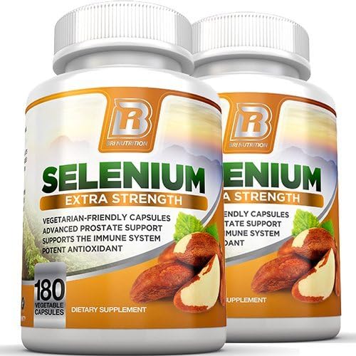 BRI Nutrition Selenium 2-Pack, 180ct 200mcg Vegetable Formula - Essential Trace Mineral to Support Thyroid, Prostate and Heart Health* - Yeast Free - Made in the USA