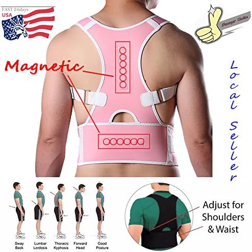 Hmond(TM) Hot Sale Magnetic Back Support For Men Unisex Neoprene Black And White Back Shoulder Support Back Protecture Corrector