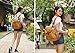 Coofit Women's Leather Backpack Purse Shoulders Bag Travel Bag Daypack (Camel)