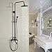 Rozin Luxury Bathroom Tub Shower Faucet Set 8 Inch Rain Shower Head with Hand Sprayer Oil Rubbed Bronze