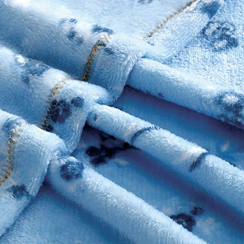 Flannel Throw Blanket for Sofa Couch Bed Blue Flower Blanket Soft Lightweight Cozy Plush Floral Throw for Kids Girls Adults All Season Bedspreads Coverlet Blanket Throw(Blue Flower, Twin)