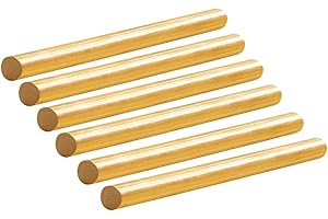 Tynulox Brass Rods, 1/4 × 12", 6Pcs, Solid Brass Round Stock, Brass Bars for Knife Handle Pins, Knife Handle Material