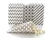 Silver Wedding Candy Bags, Decorative Paper Bags, Party Goody Treat Bags (100 Pack) - Grey Striped, Spanish Tile, Polka Dot & Chevron Bags