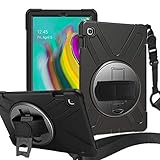 Rantice Samsung Galaxy Tab S5e Case, Heavy Duty Rugged Shockproof Drop Protection Case with 360 Stand, Hand Strap & Shoulder Strap for Galaxy Tab S5e 10.5 Inch (SM-T720/T725) 2019 Release (Black)