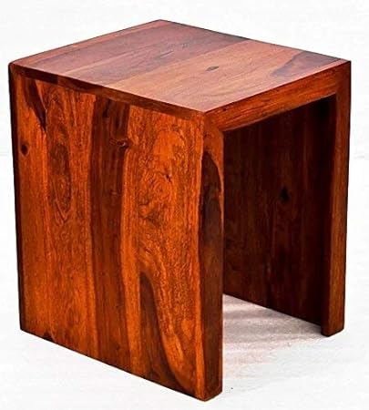 Indigo interiors Sheesham Wood Bedside Table for Bedroom, Side Table for Sofa, Small Solid Wood Side Table