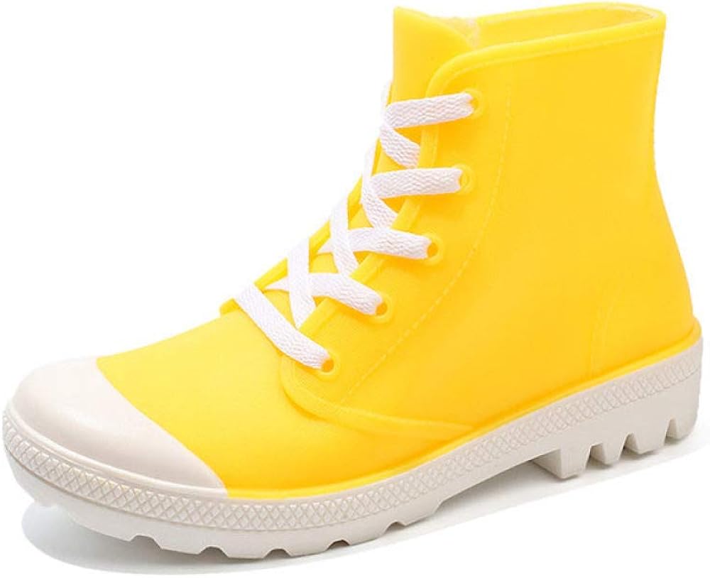 yellow flat boots