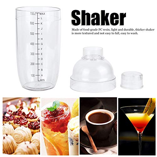 700ml Cocktailshaker, klarer Kunststoff Getränke-Shaker Bubble Tea Boba Cup Margarita Mix Messflasche mit Eissieb für… – Bild 3