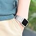 PUGO TOP Compatible with Apple Watch Band 38/40/42/44mm Women Stainless Steel iPhone Watch Iwatch Band with Rhinestone Bling Apple Watch Band Strap Series 4/3/2/1 (Silver 2, 42/44mm)
