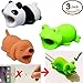 Embrium 3 Pcs Cable Bite Protectors (Frog, Panda, Dog) Cute Animal Cord Compatible with iPhone (5, 5S, SE, 6, 6S, 7, 8, X)