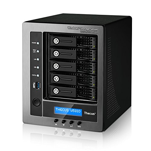 Thecus-W5810-5-Bay-WSS-NAS-with-Intel-Celeron-J1900-Quad-Core-4GB-RAM-Windows-License-Included-MetallicBlack
