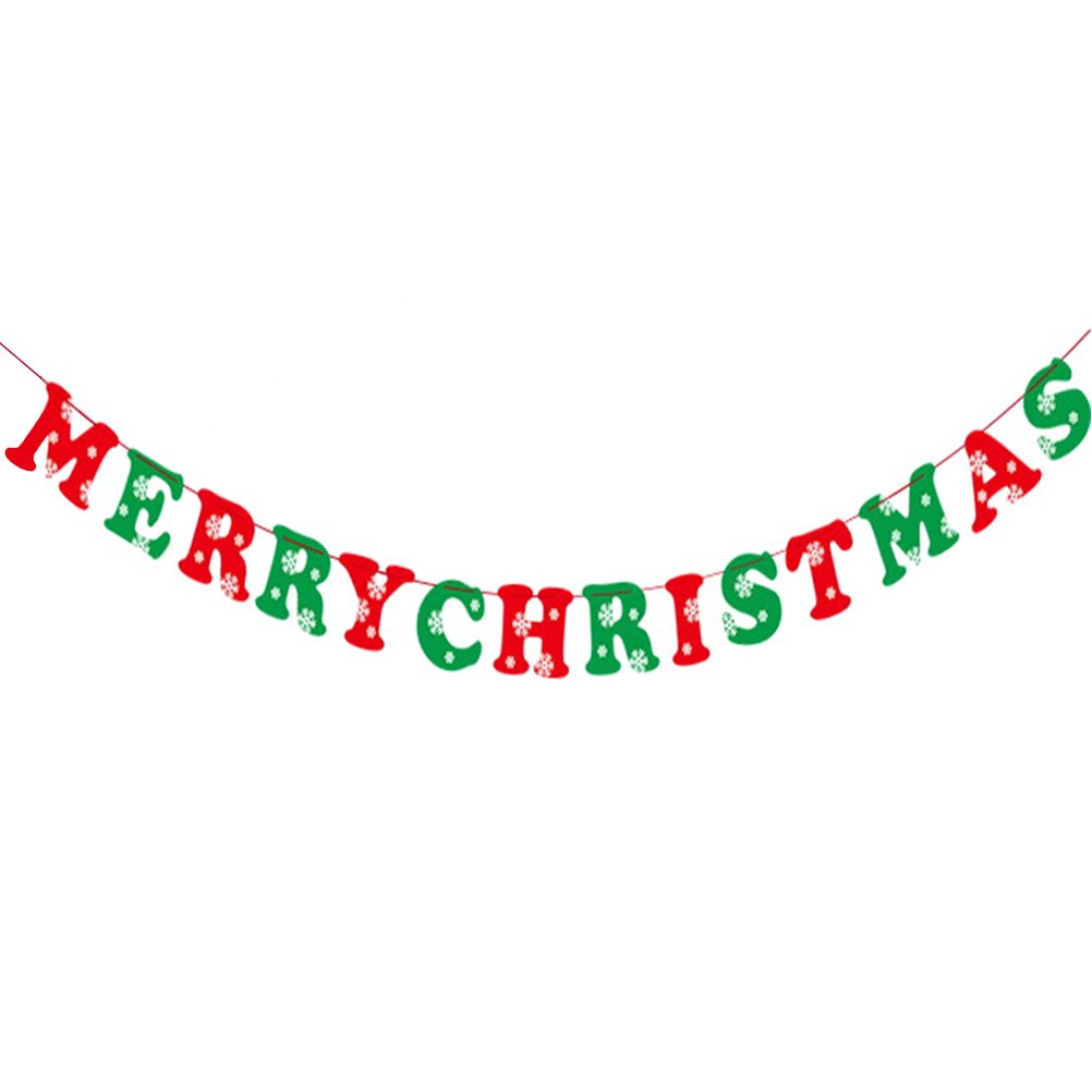LUOEM Merry Christmas Garland Banner Flag Bunting Banner Letter Banner for Holiday Party Home Fireplace Decorations 3.5M
