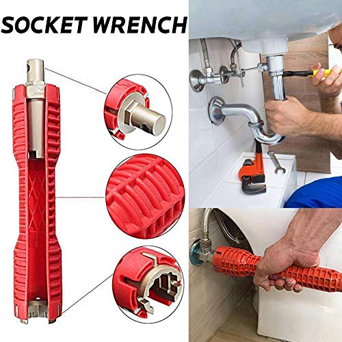 Wrench Hand Tools yanQxIzbiu Multifunctional Sink Faucet Socket Wrench Installer Water Pipe Spanner Tool - Orange