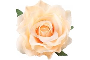 Lovefairy Beautiful Rose Flower Hair Clip Pin up Flower Brooch For Party Travel Festivals (Champagne)