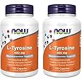 NOW Supplements, L-Tyrosine 500 mg, Supports Mental Alertness*, Neurotransmitter Support*, 120 Capsules (Pack of 2)