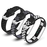 iHillon Fitbit Alta (HR) Bands, 3-Pack Two-Toned Breathable Sport Strap Metal Buckle Fitbit Alta/Alta Hr Women Men, Small Large