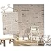 Yifely Retro Beige Newspaper Furniture Paper Self-Adhesive Shelf Liner Countertop Sticker 17.7 Inch by 9.8 Feet