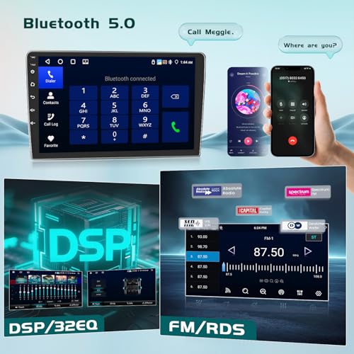 Hikity Android 15 6+128GB Car Radio DSP Carplay for Citroen Berlingo B9 2008-2017/Peugeot Partner 2008-2019 Aves 9" Screen, Auto Radio Aves Wireless Carplay Android Auto, BT/WiFi/FM/RDS+CAM+MIC