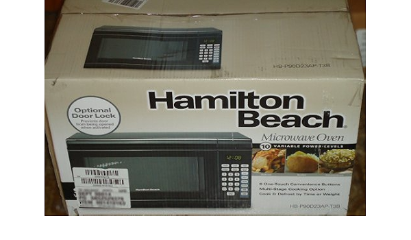 Horno Microondas Hamilton Beach de 0.9 pies cúbicos y 900 vatios - Gris.