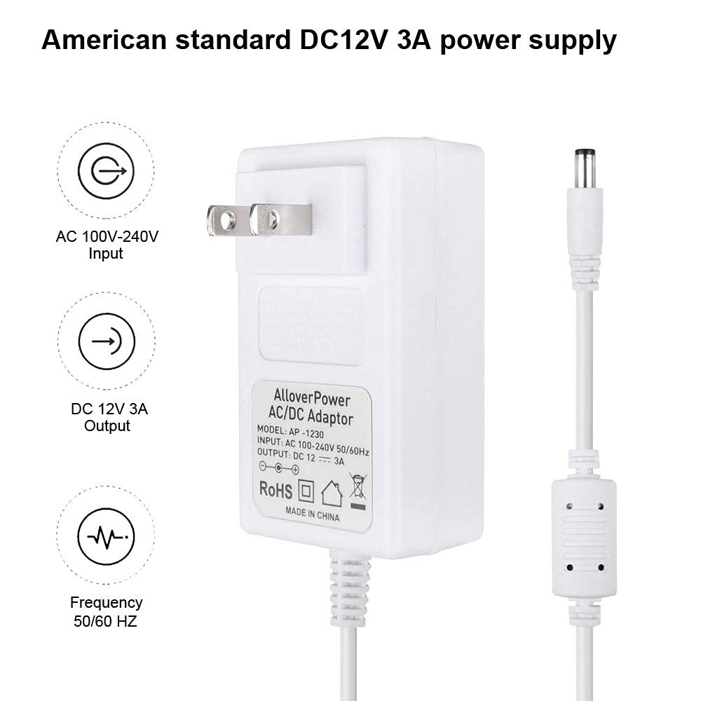 12V 3A Power Cord for 4moms mamaRoo 2/4, for Rockaroo Baby Swing, for mamaroo 2015 Infant Seat Bouncer Replacement AC Adapter Charger