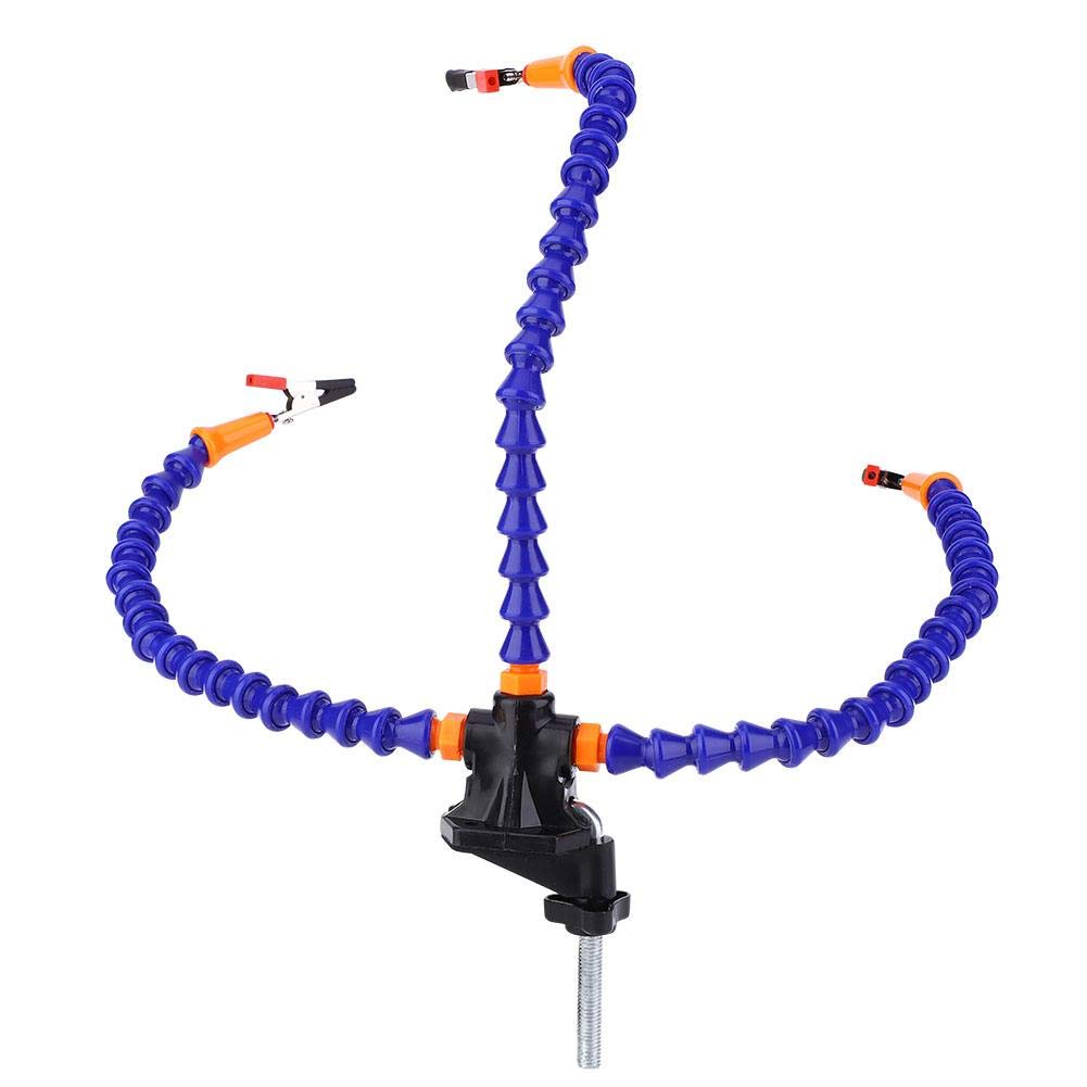 Garosa Soft Three Arm Flexible Welding Clamp Blue for Circuit Board Repair Fixed Clamp, Bracket Table Top Fixture Electronic Repair Vice,bench vice