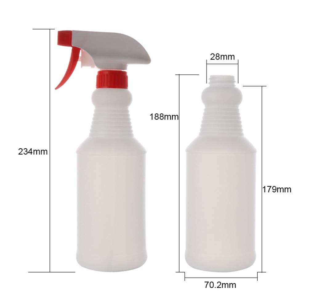 F-BBKO 16 Oz Spray Bottle - 5 Pack Adjustable Nozzle(Mist & Stream Mode), HDPE Plastic Spray Bottles for Cleaning Solution and Flower Planting Pot Gardening Watering: Industrial & Scientific