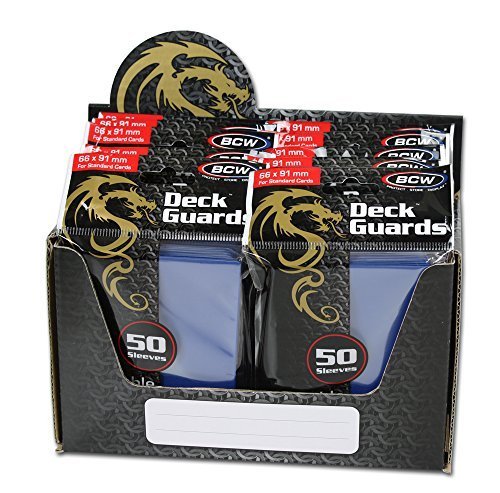 BCW 500 Count Deck Guard BLUE MATTE Finish for Stardard Size Collectable Cards - Deck Protector Sleeves [Display Bundle - 10 Packs]