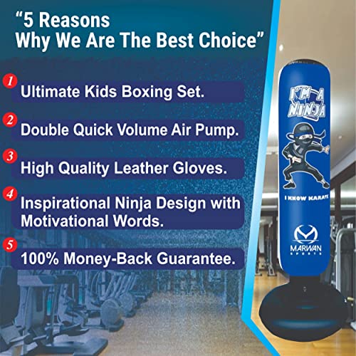 Punching Bag for Kids Freestanding Ninja Boxing Bag Set incl Boxing Gloves Toys for Boys