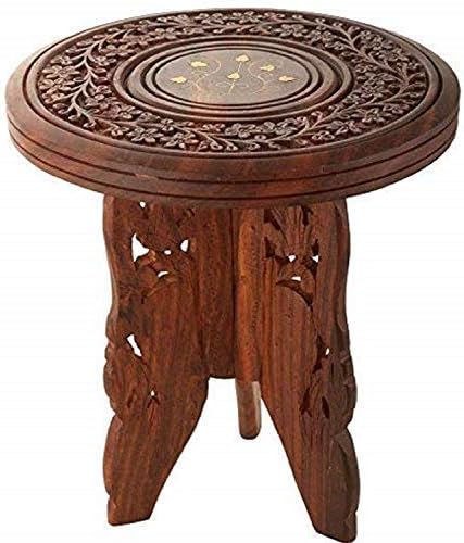 FORESTWOOD Wooden Corner Bedside End Table for Living Room | Brown(15 inch)